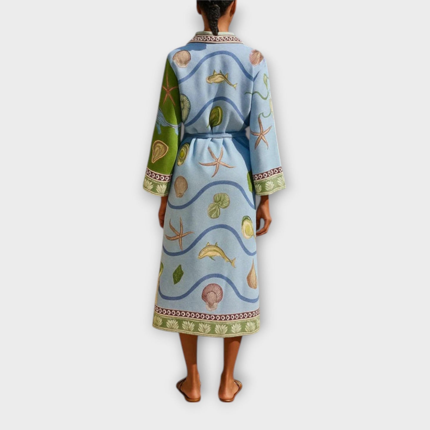 Jule - Vestido midi de twill estampado con cinturón