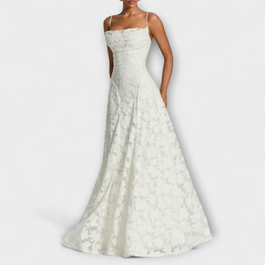 Emberly - Elegante vestido maxilargo de jacquard