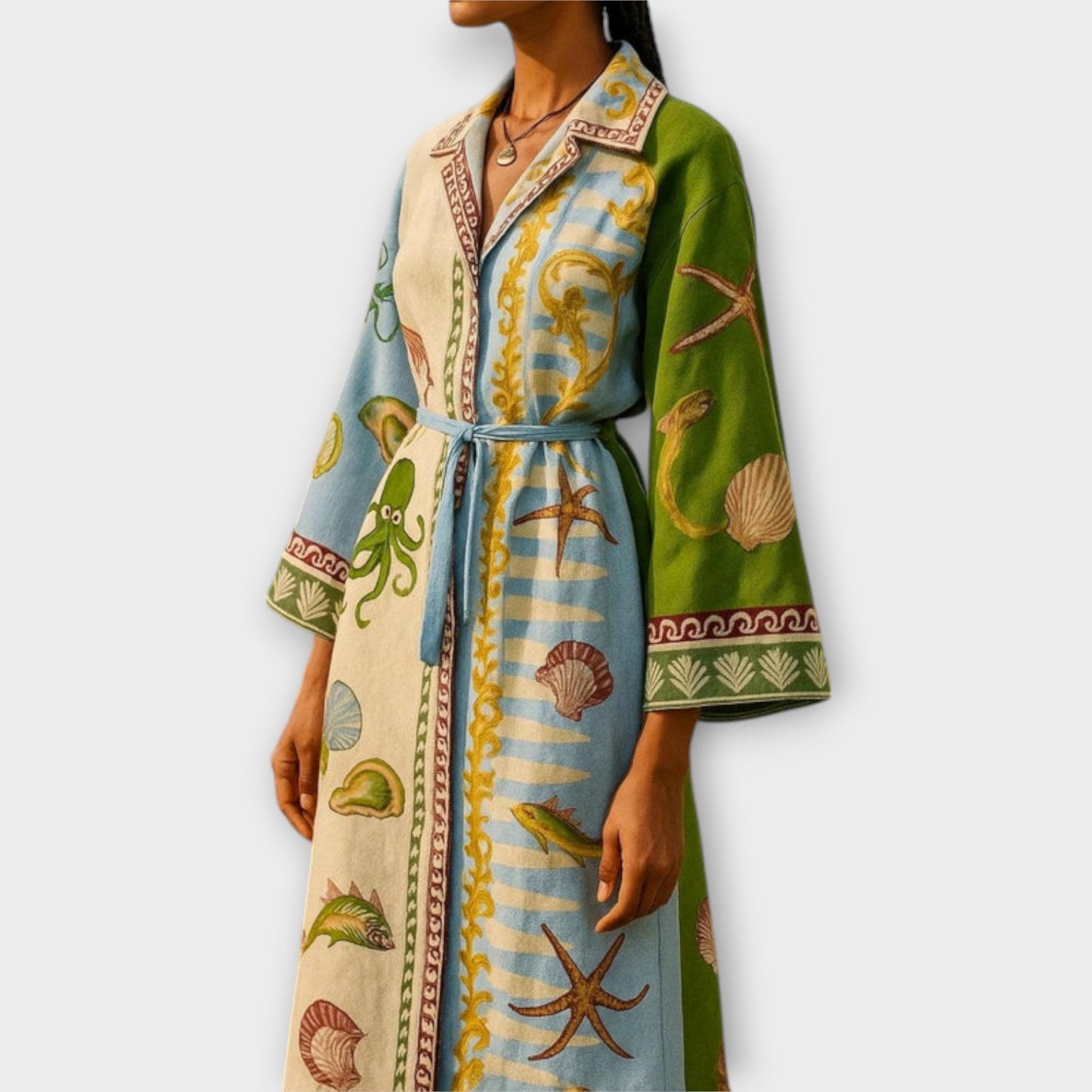 Jule - Vestido midi de twill estampado con cinturón