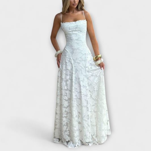 Emberly - Elegante vestido maxilargo de jacquard