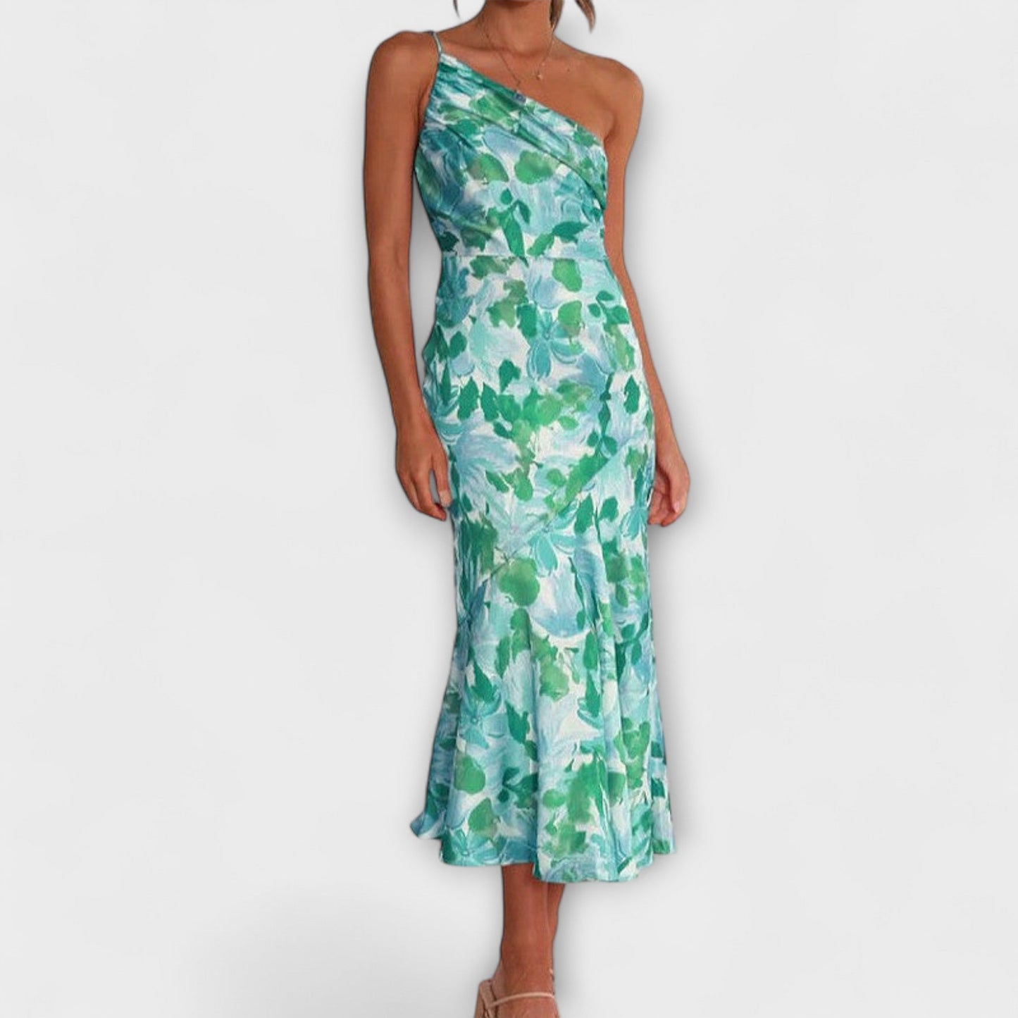 Tabea - Vestido de patrón floral asimétrico