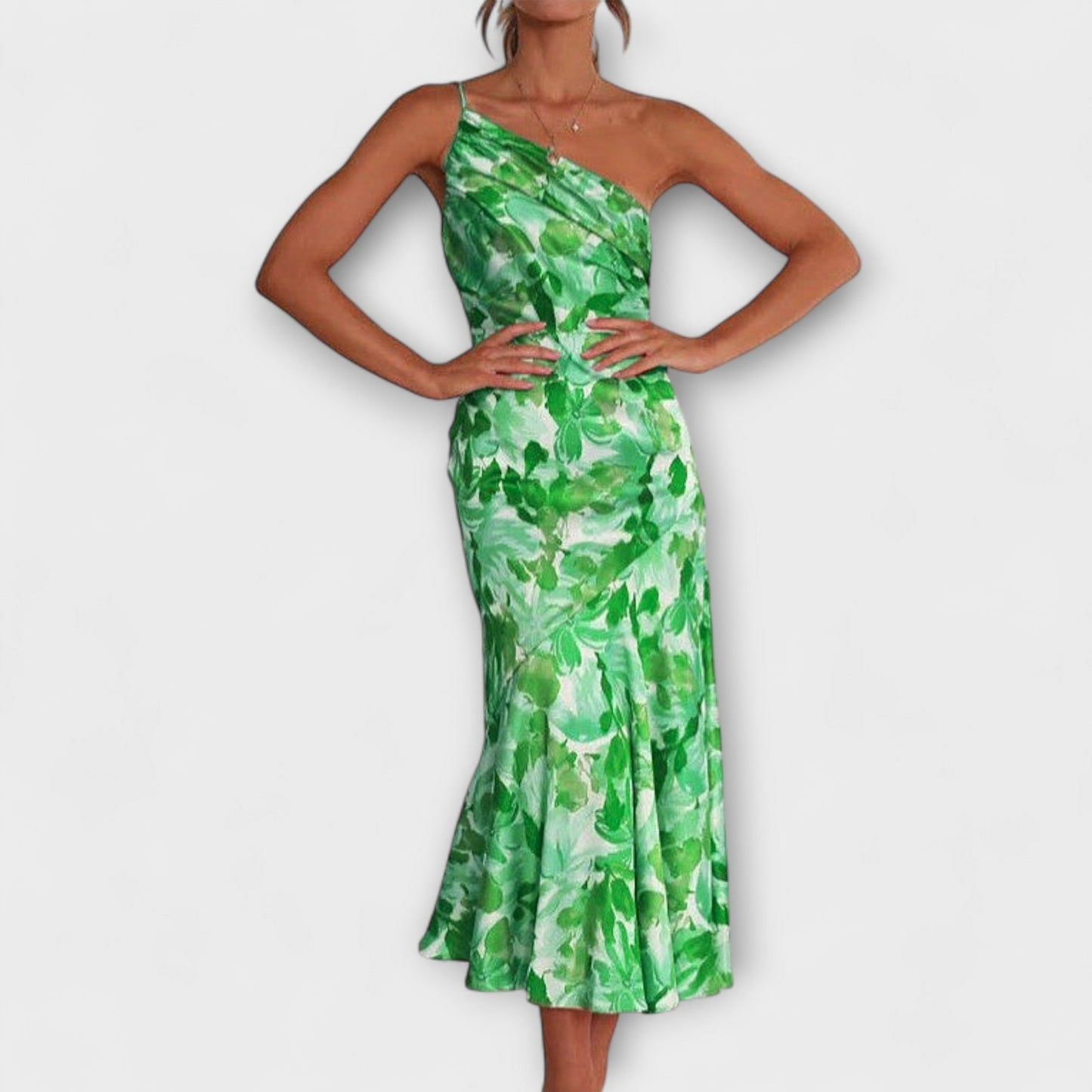 Tabea - Vestido de patrón floral asimétrico