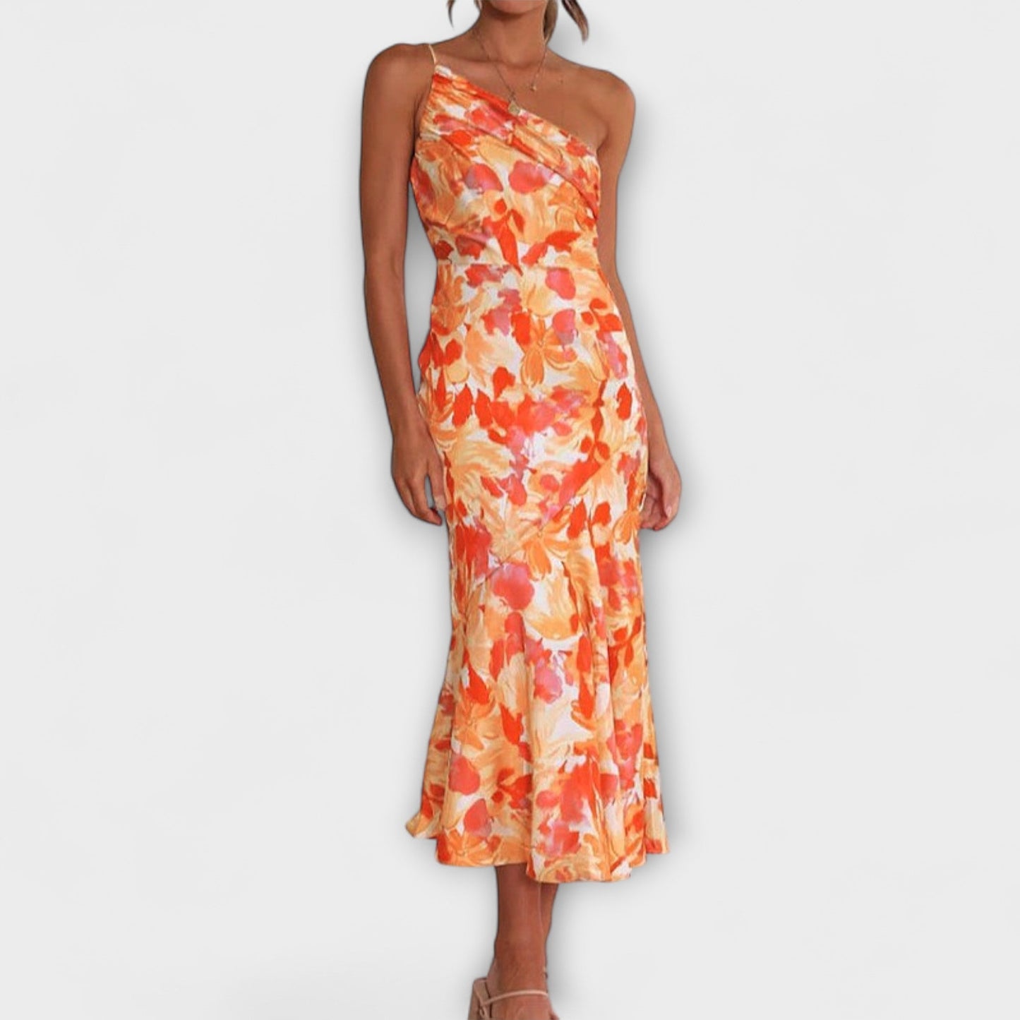 Tabea - Vestido de patrón floral asimétrico