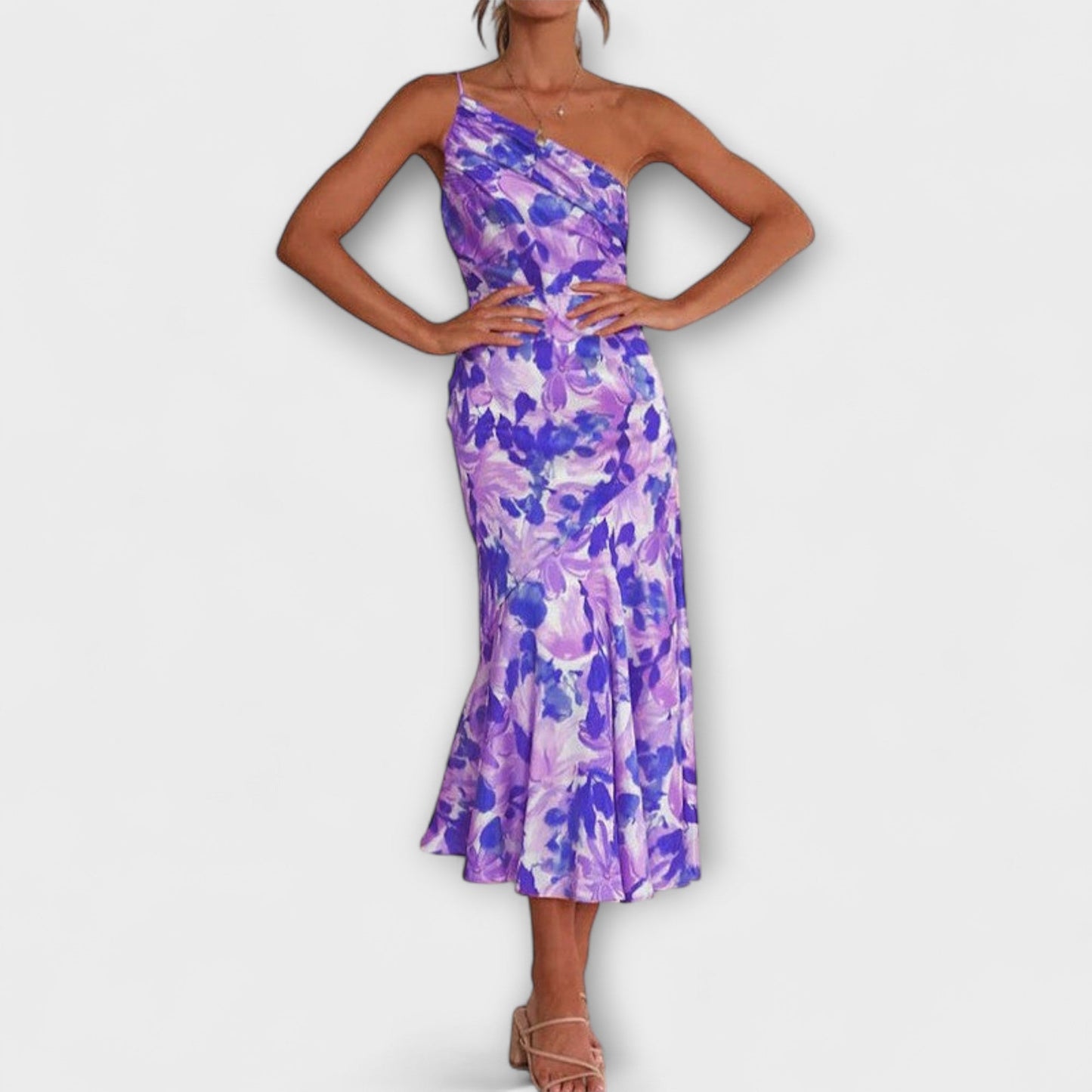 Tabea - Vestido de patrón floral asimétrico