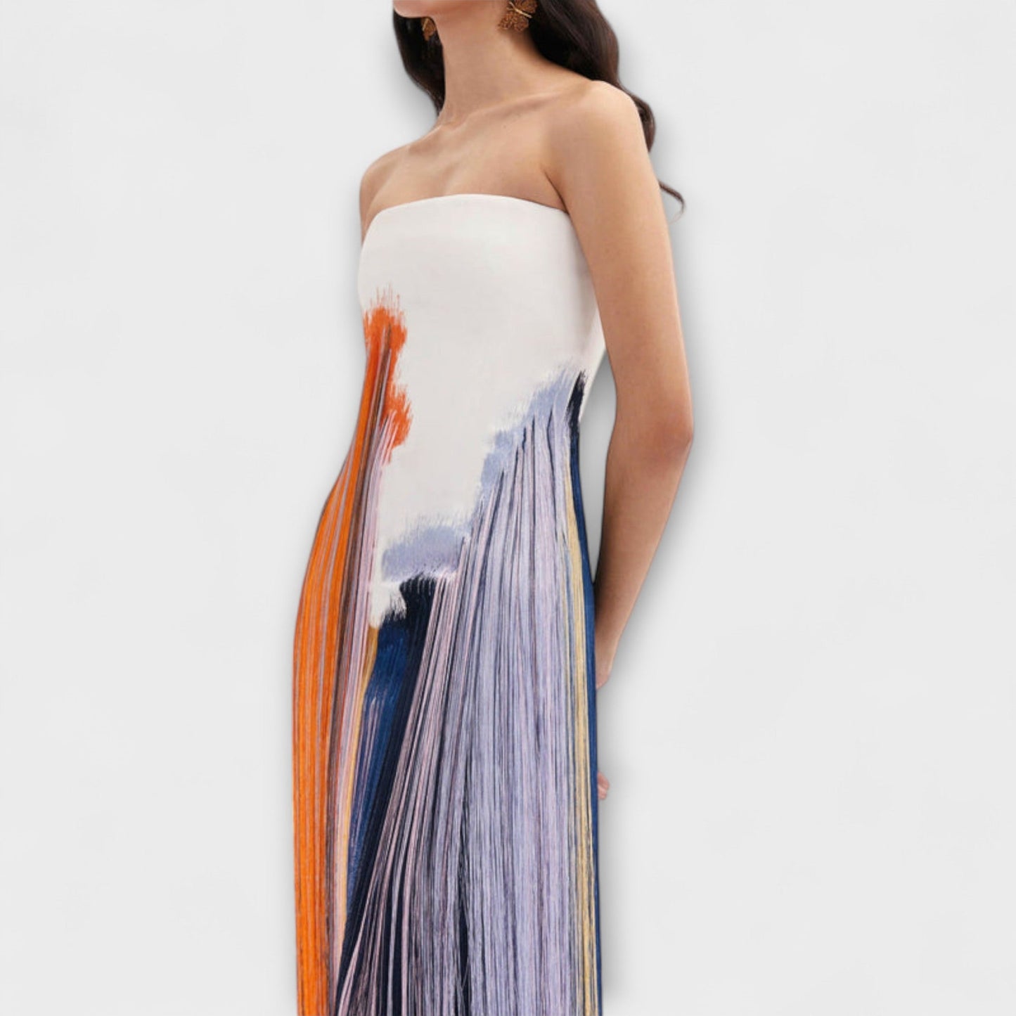 Sommer - Vestido de color block elegante con flecos de moda