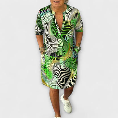 Liora - Vestido de Escote en V Colorido