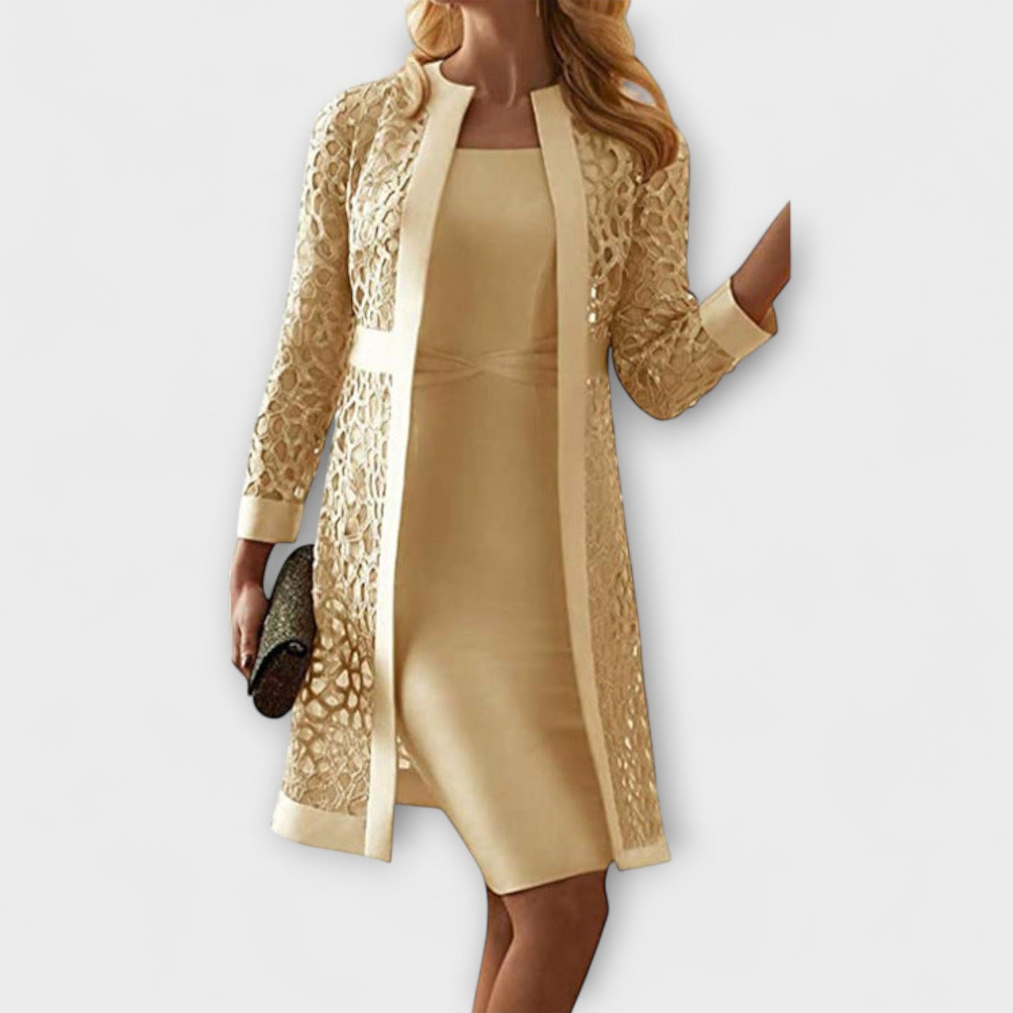 Runa - Elegante Vestido de Encaje de Dos Piezas