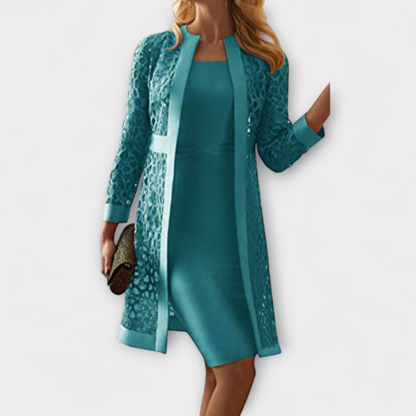 Runa - Elegante Vestido de Encaje de Dos Piezas