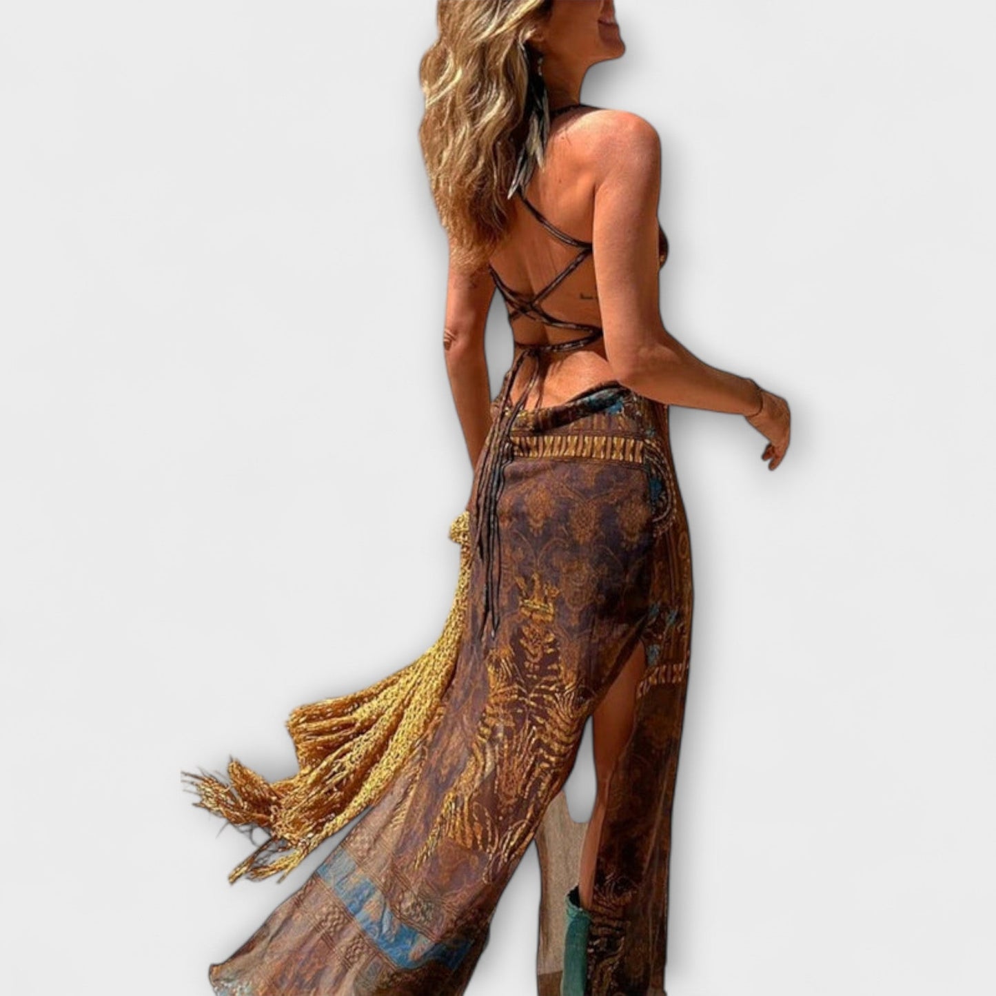 Tarifa - Vestido midi único con cuello de solapa