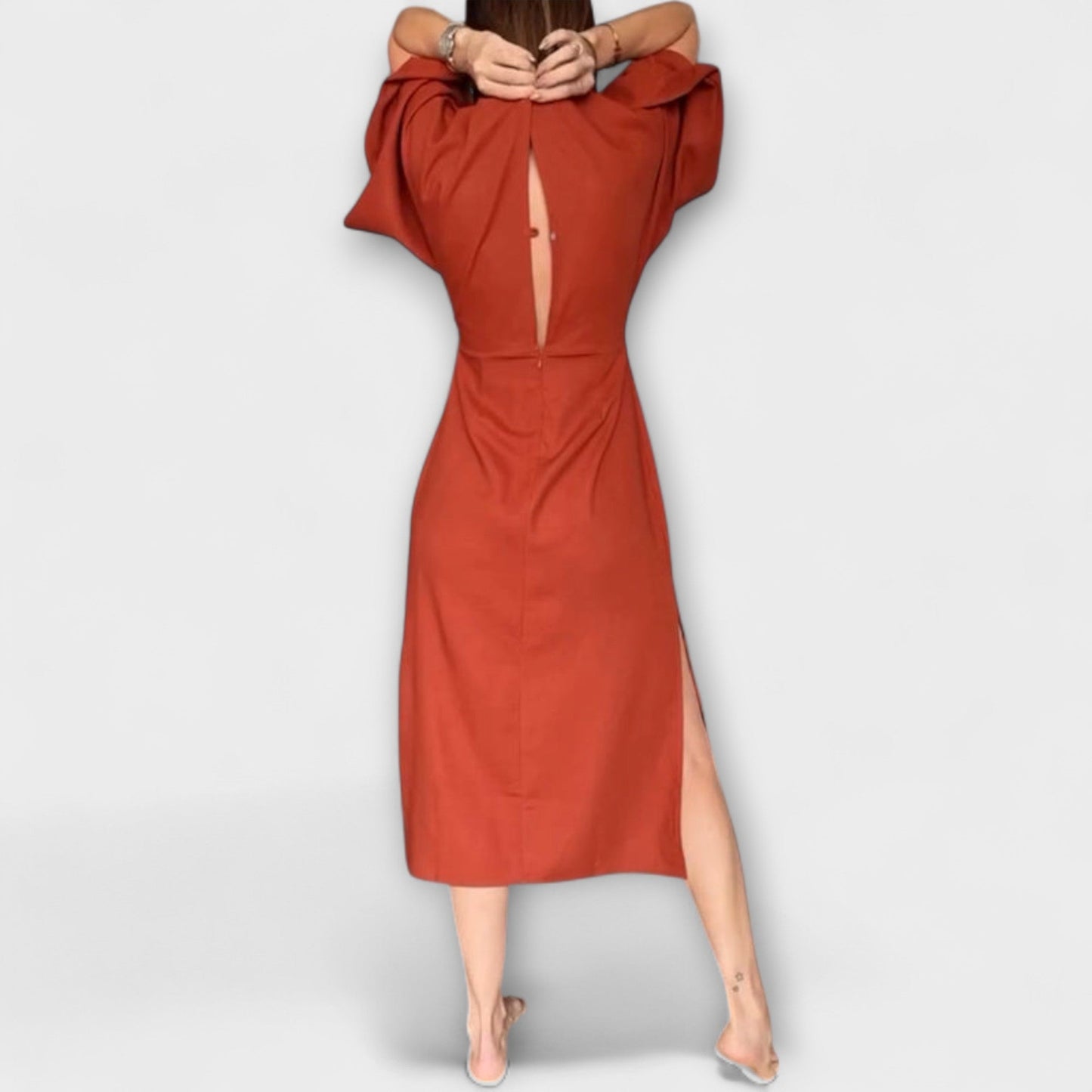 Holly - Vestido casual con escote en V y cinturón