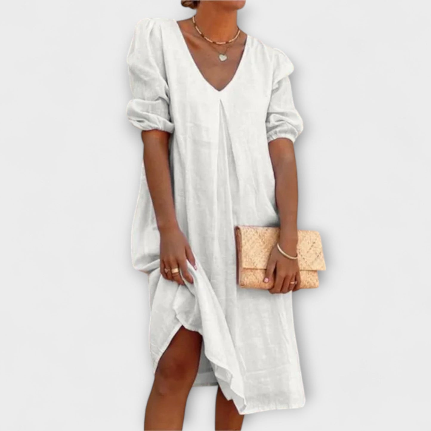 Fanny - Elegante vestido de verano con detalles de ganchillo