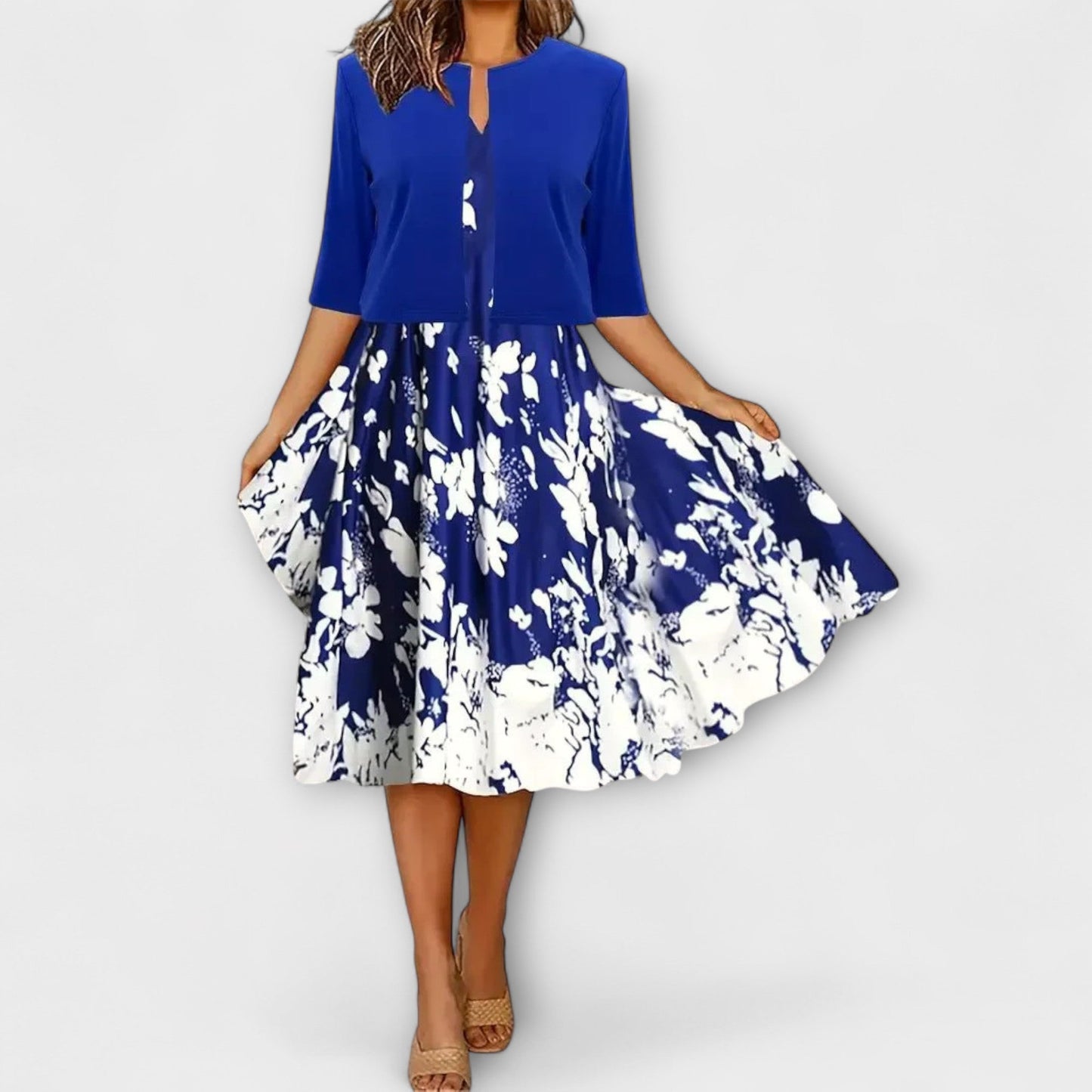 Vestido Midi de Dama con Blazer