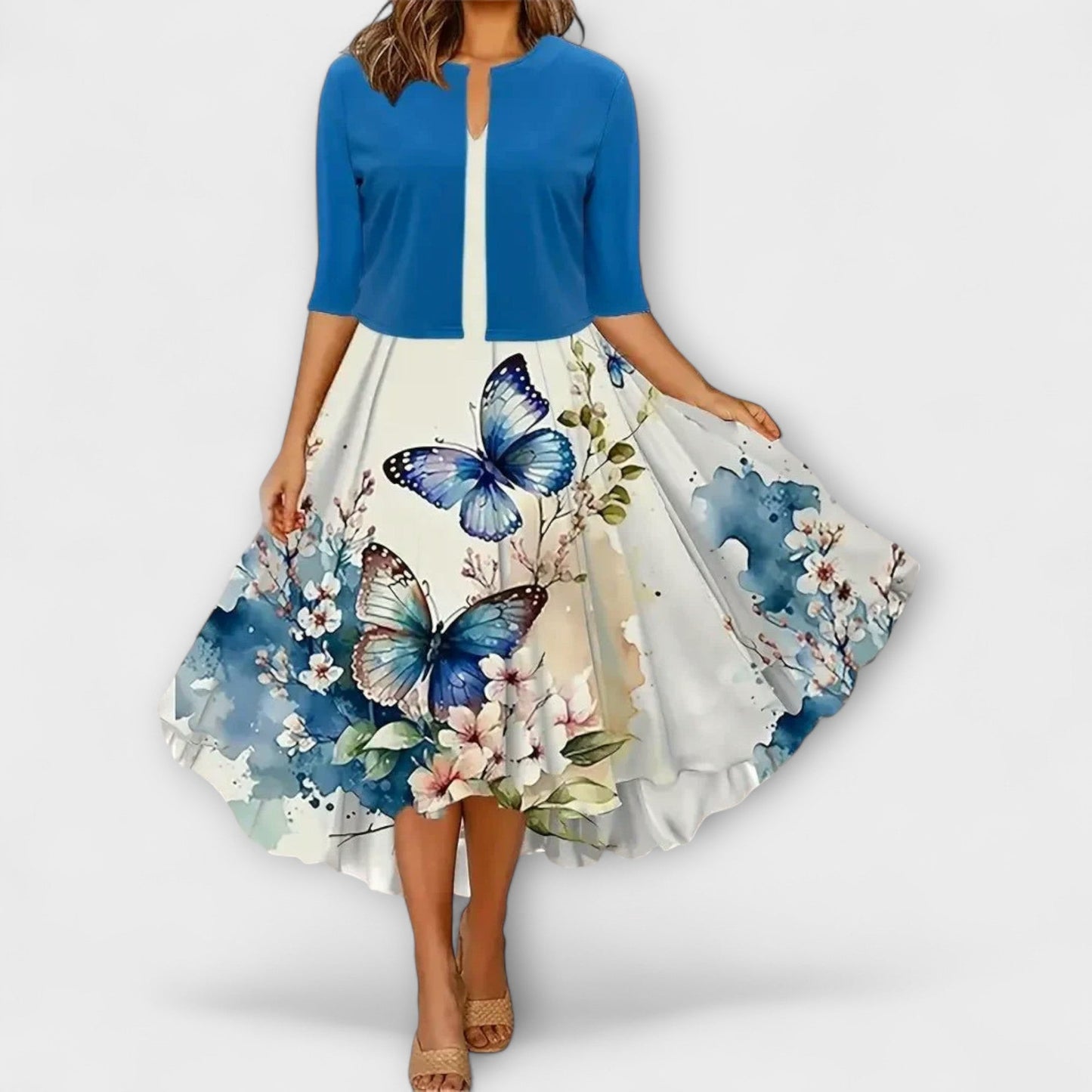 Vestido Midi de Dama con Blazer