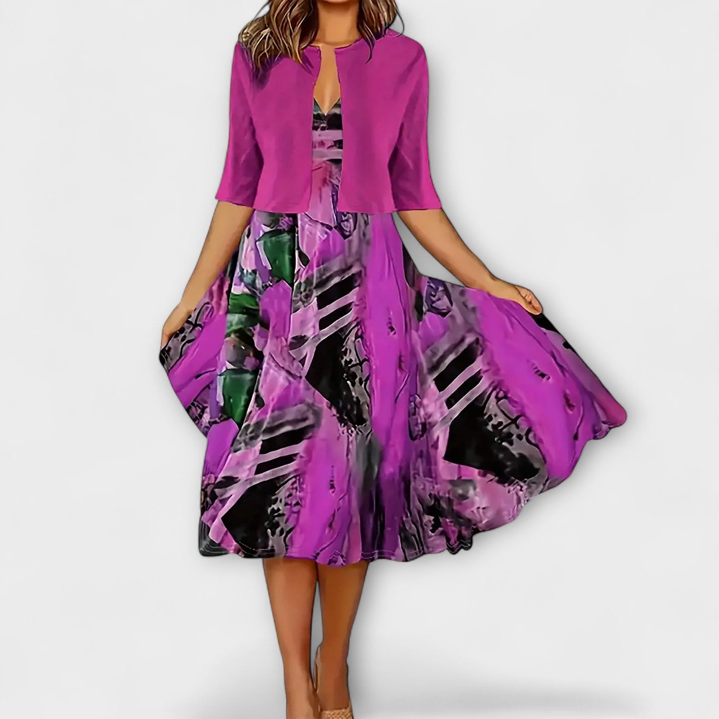 Vestido Midi de Dama con Blazer