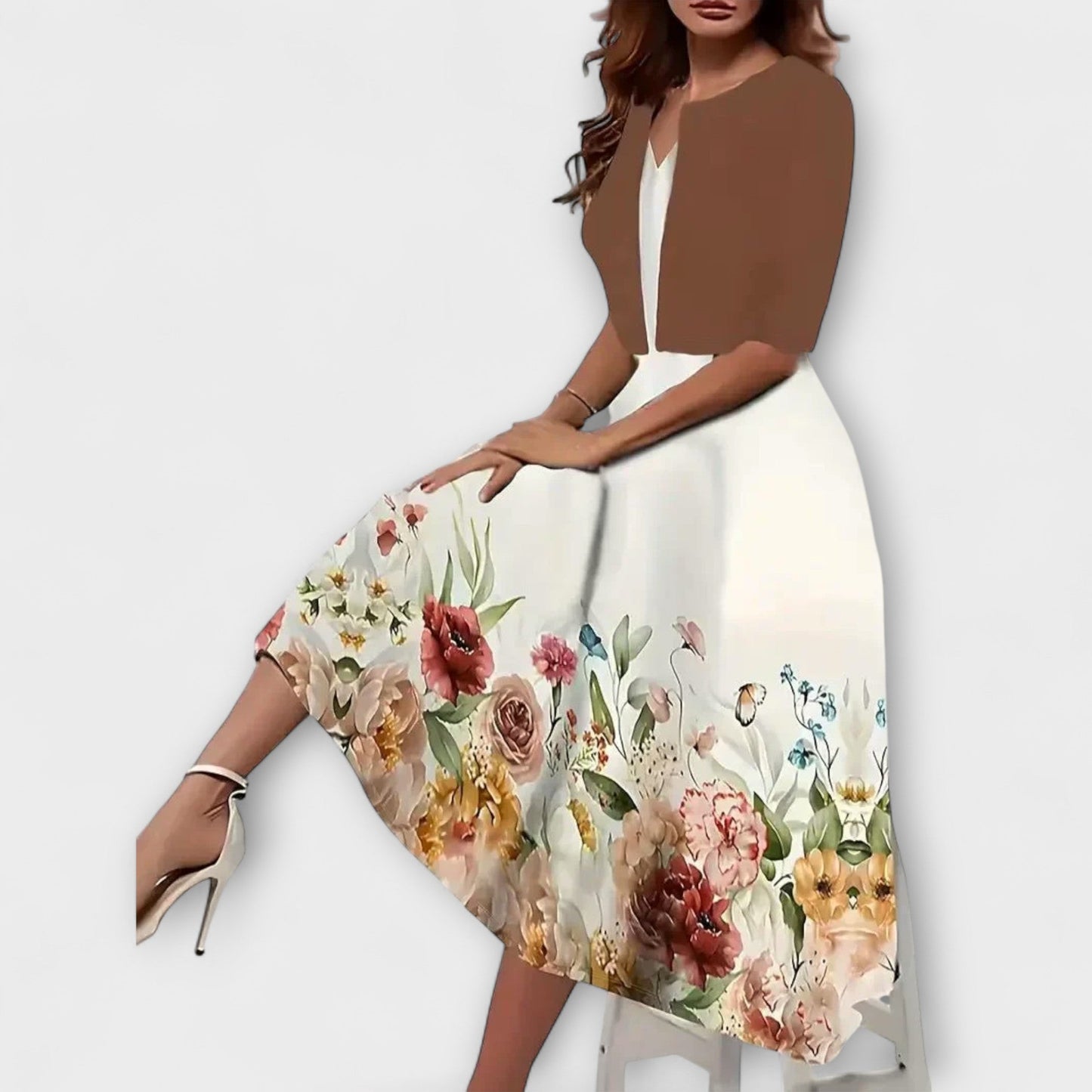 Vestido Midi de Dama con Blazer