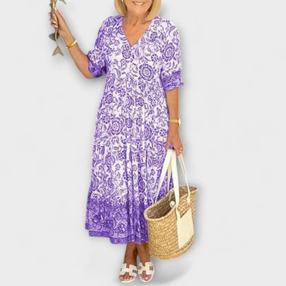 Caitlin - Elegante vestido de flores con un diseño ligero