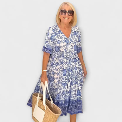 Caitlin - Elegante vestido de flores con un diseño ligero