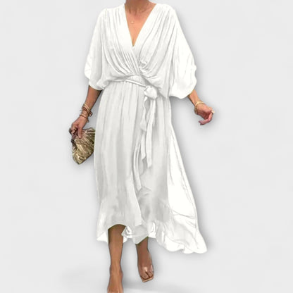 Amoura - Vestido de gasa con escote en V