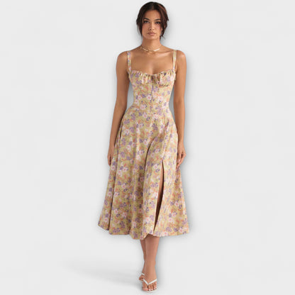 Zipporas - Vestido de tirantes a medida con moderno estampado de flores de primavera