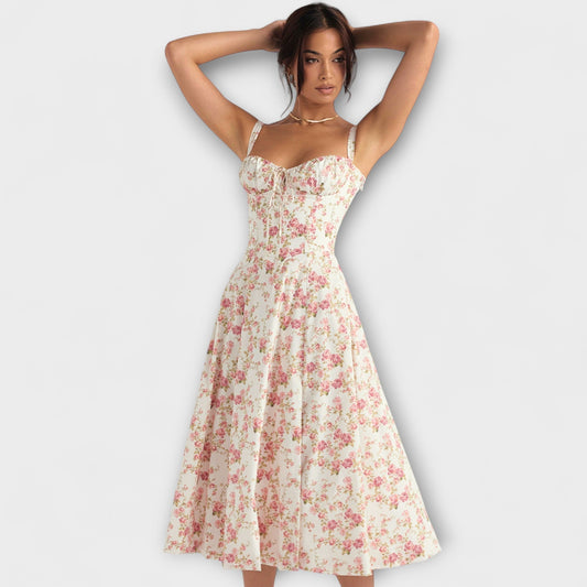 Zipporas - Vestido de tirantes a medida con moderno estampado de flores de primavera