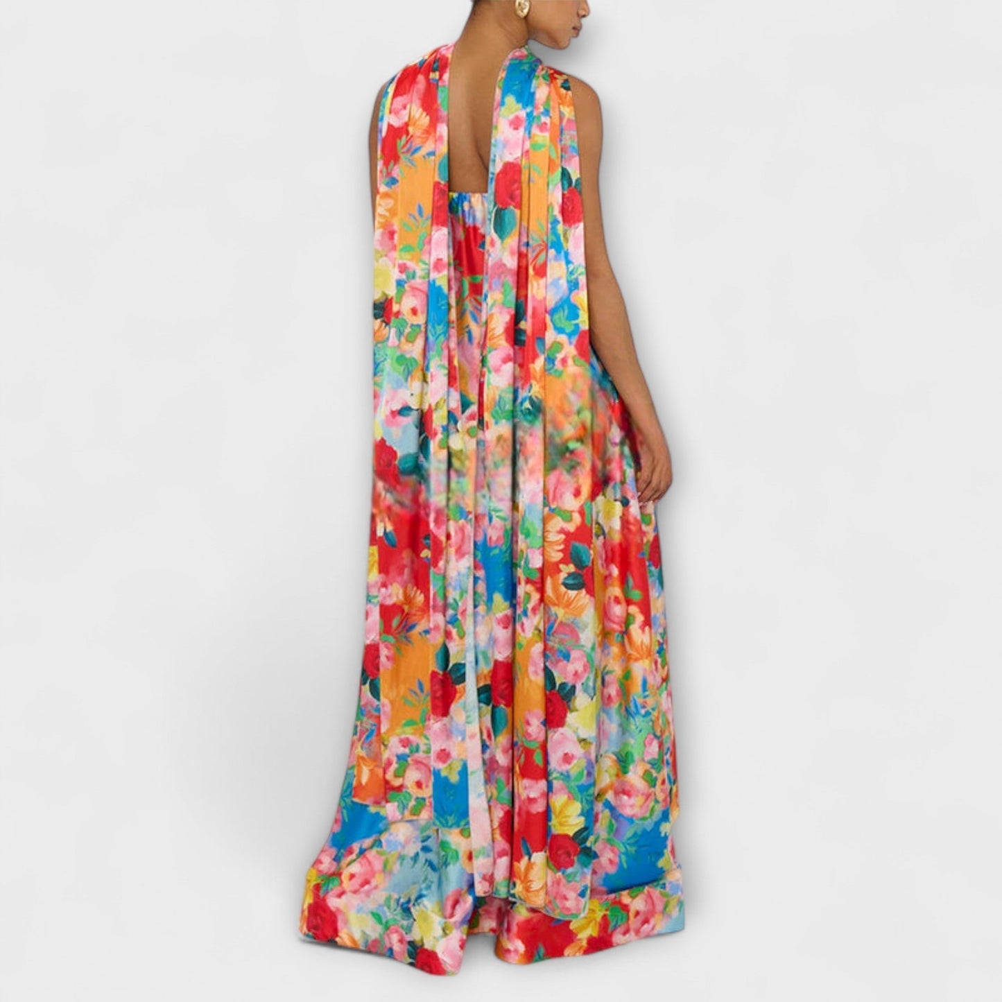 Harlow - Vestido Maxi de Flores Off-Shoulder