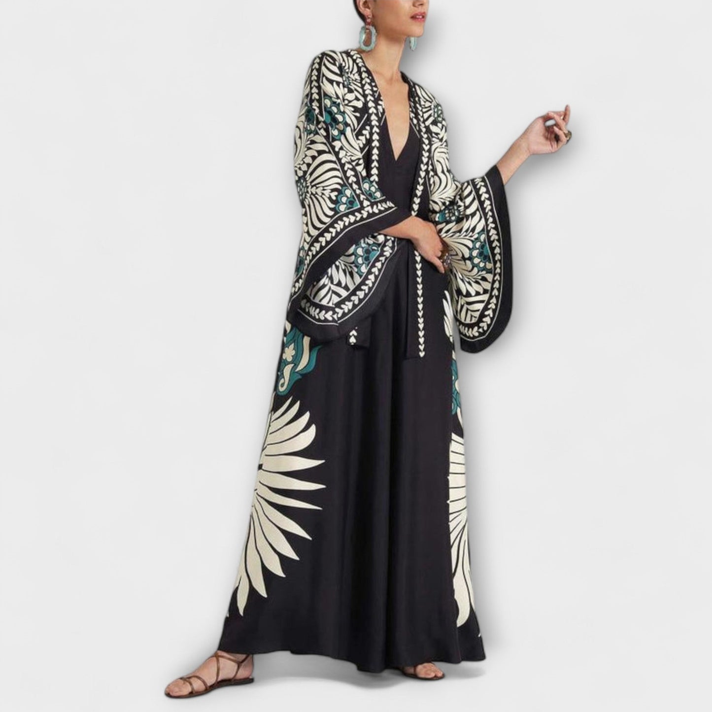 Giselle - Elegante vestido maxi con estampado floral