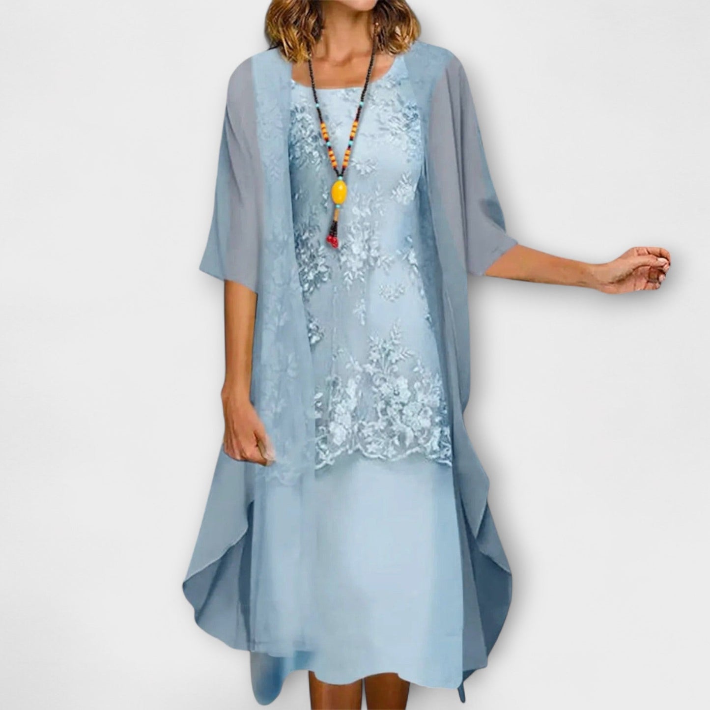 Danielle - Elegante vestido de chiffon de dos piezas