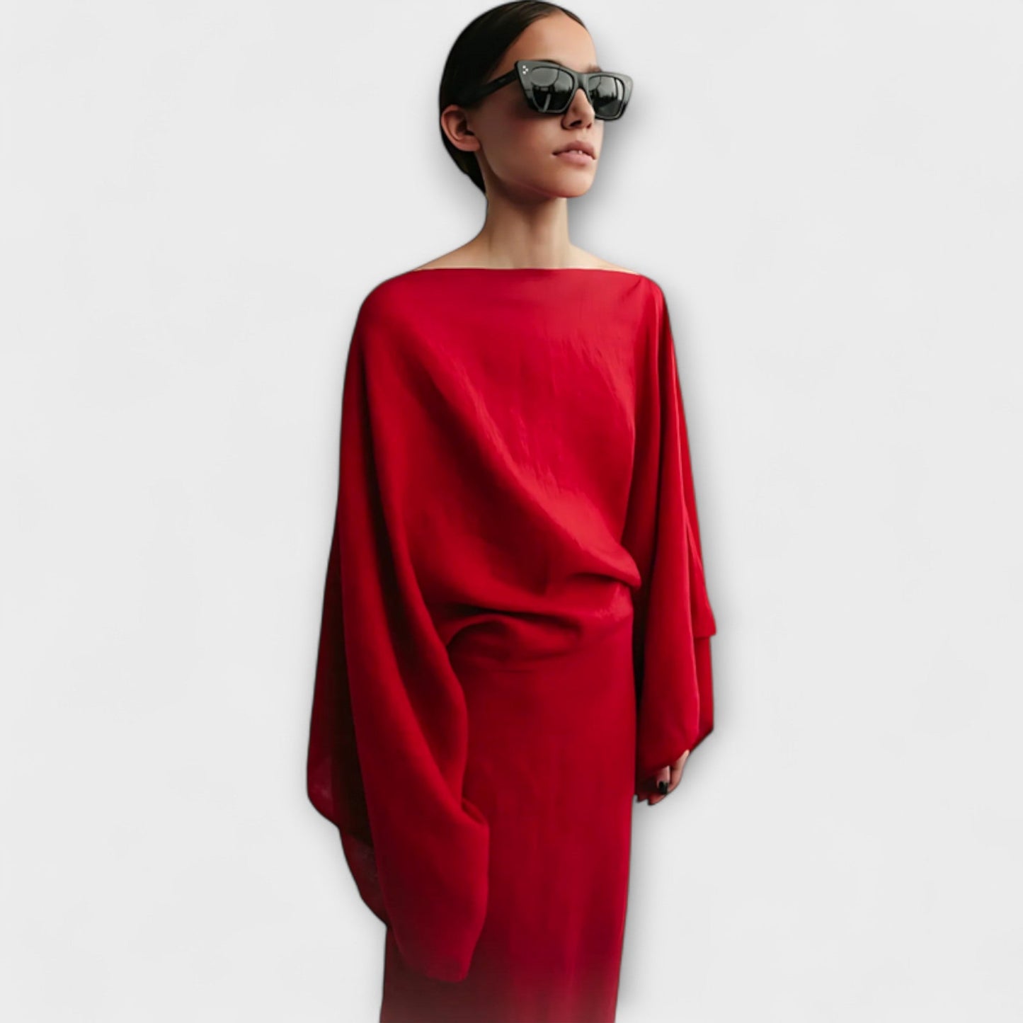 Dana - Vestido de kimono de lino y algodón